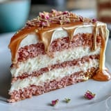 Elegant Bridal Shower Rosé Velvet Cake with a delicate rose-tinted frosting and edible gold accents.