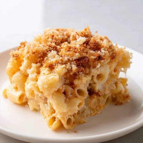 Creamy stovetop macaroni and cheese served in a white bowl, perfect for weeknight comfort.