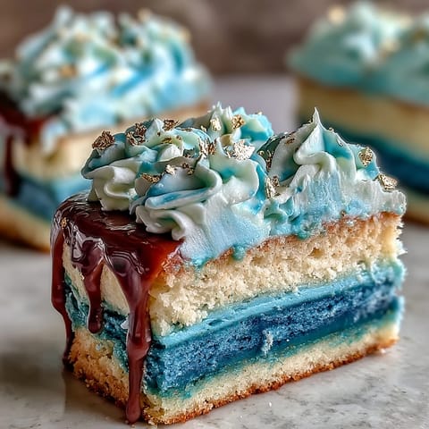 Graduation cake for boys with dark blue and gold ombre layers, elegantly frosted in rich vanilla buttercream and decorated with shimmering edible gold accents.