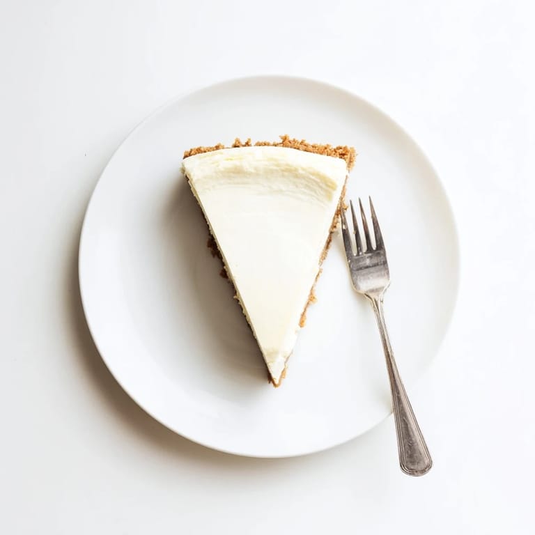 Thick and indulgent New York Cheesecake topped with a smooth sour cream layer and a fresh berry garnish.