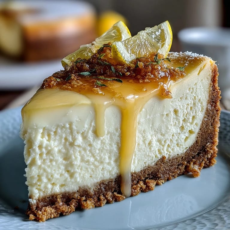 Creamy limoncello cheesecake filling over a buttery graham cracker base, sliced into neat squares and ready for a refreshing citrus dessert treat.