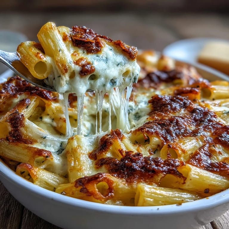 Family-style one-pot cheesy pasta bake loaded with tender pasta, rich tomato sauce, and gooey melted cheese.