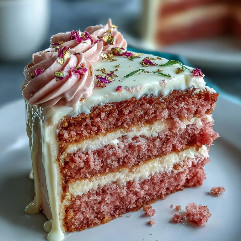 Decadent Bridal Shower Rosé Velvet Cake, perfect for celebrations, featuring a glossy gold drip effect beautifully.