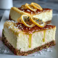 Vibrant limoncello cheesecake bars with graham cracker crust, dusted with powdered sugar and garnished with lemon zest, perfect for summer dessert tables.